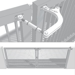 HM500.A00 vasalat szett harmonika rendszerű szárnyas kapukhoz (1 szárnyhoz)