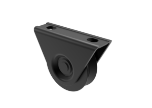 Csavarozható talpú tolókapu görgő V, D80, fekete V-profilhoz