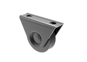 Csavarozható talpú tolókapu görgő V, D80, antracit V-profilhoz