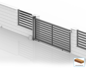 6x2,045m-es görgős tolókapu 20x100 R7016 betéttel - készlet