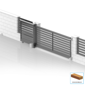 Önhordó úszókapu 6x2,125m 20x100 R7016 kitöltéssel - készlet