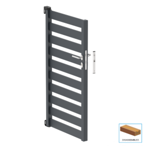 Egyszárnyú kapu 1,025x1,50m 20x100 R7016 kitöltéssel - készlet